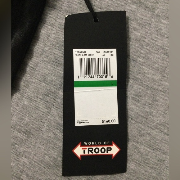 World of Troop Men’s Black Gold Lightweight Moto Jacket - Picture 8 of 14